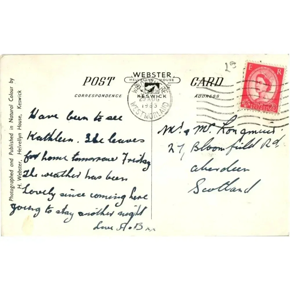 H.W. Waterhead, Lake Windermere LK 304 Postcard